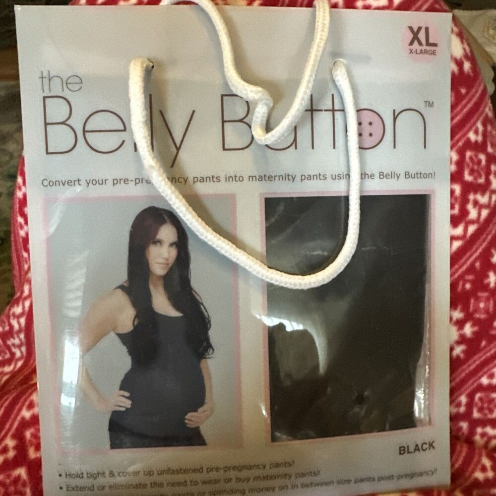 Belly Button Body Maternity Band Top Extender Pants Converter Black XL